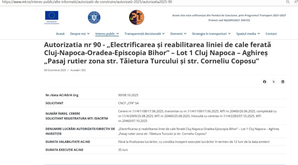 autorizatie de construire pasaj taietura turcului