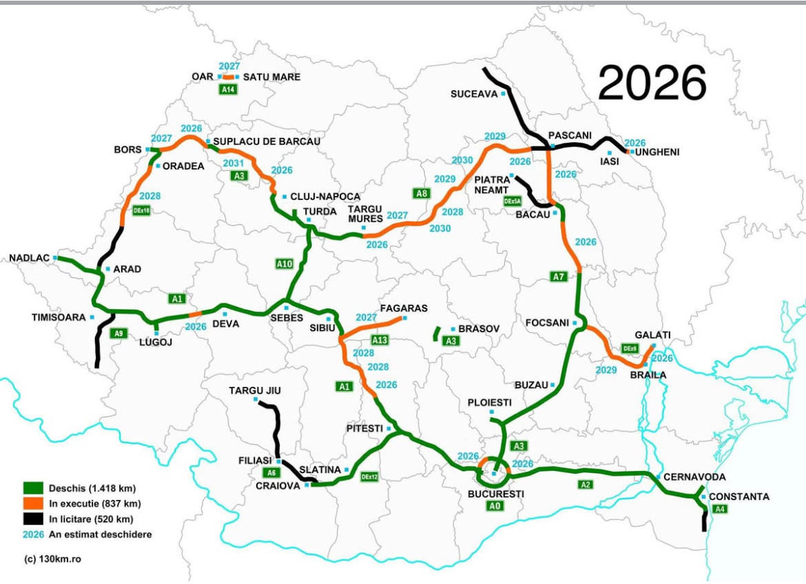 Autostrazi romania harta