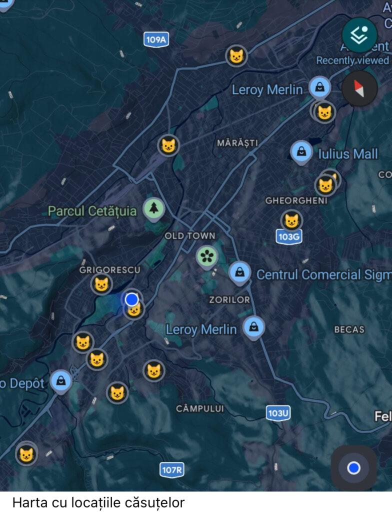 Harta case animale fara stapan cluj