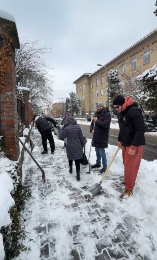 trotuare clinicilor handbalistii la lopata