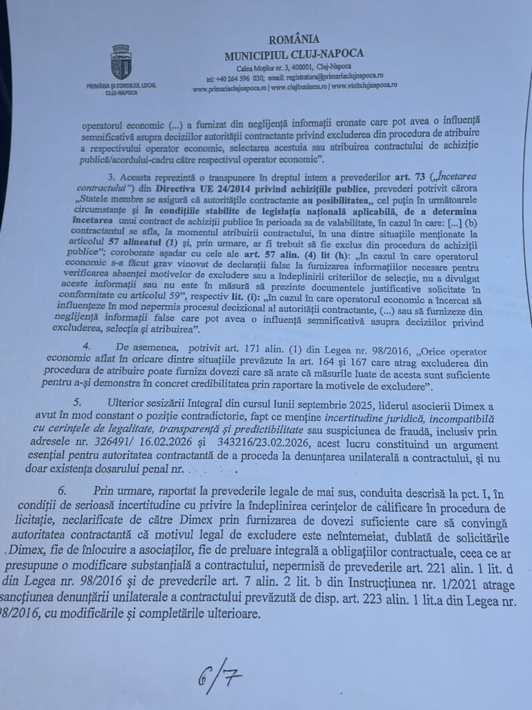 rezilierea contract centura