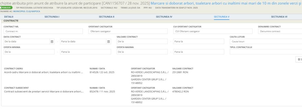 contracte toaletare arbori in regin de alpinism utilitar - garden center grup -cluj