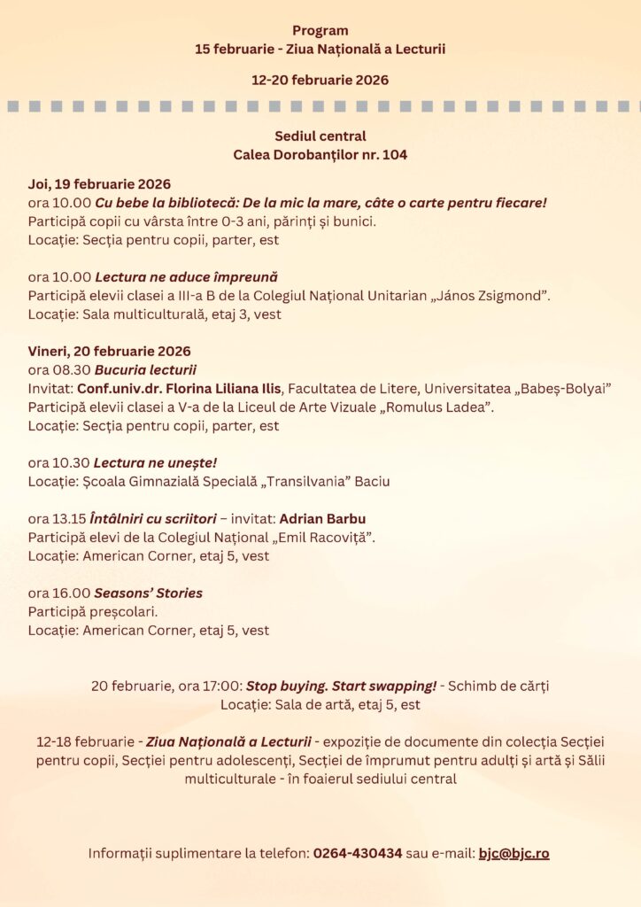 program ziua lecturii biblioteca octavian goga