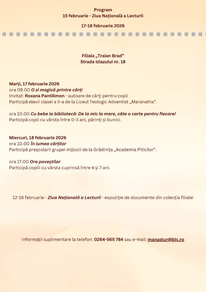 program ziua lecturii 