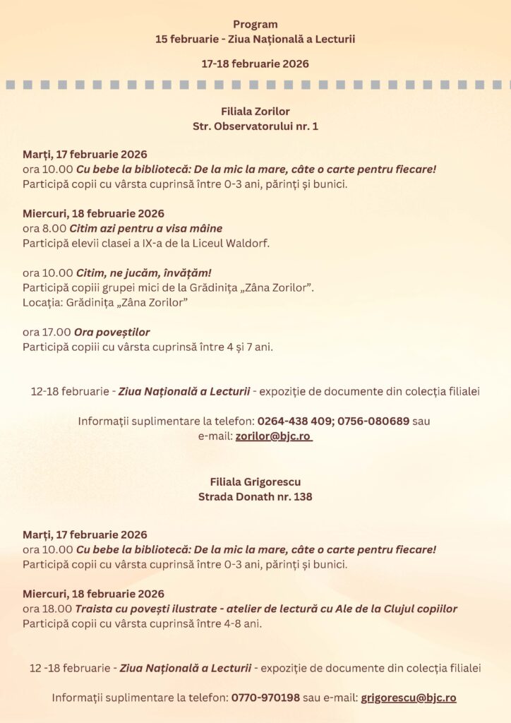 program ziua lecturii