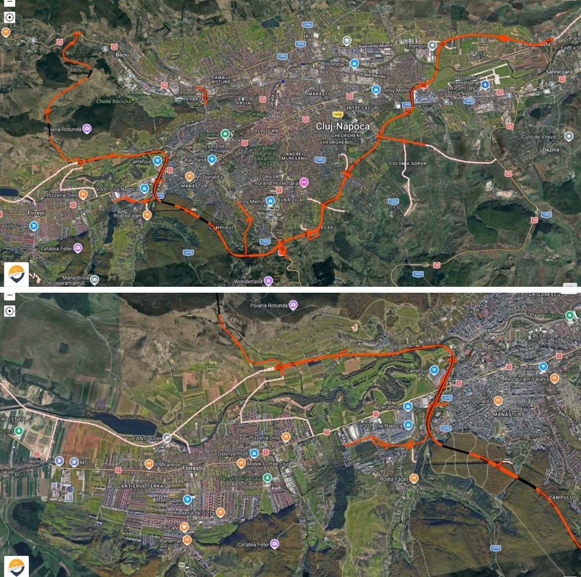 Harta centura metropolitana cluj