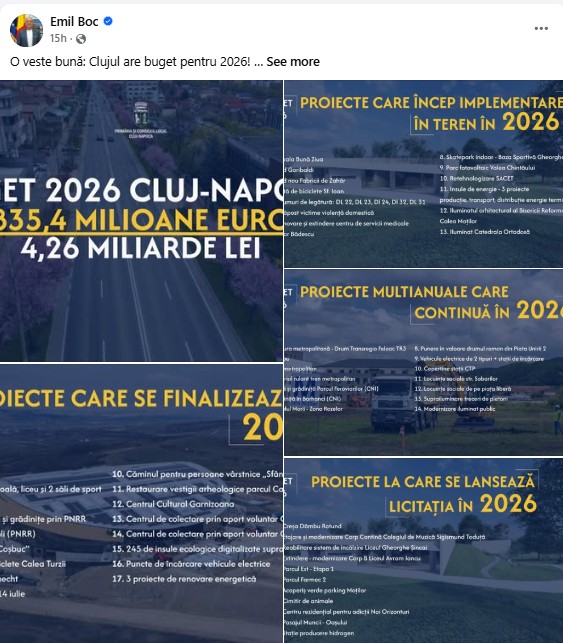 emil boc buget cluj 2026