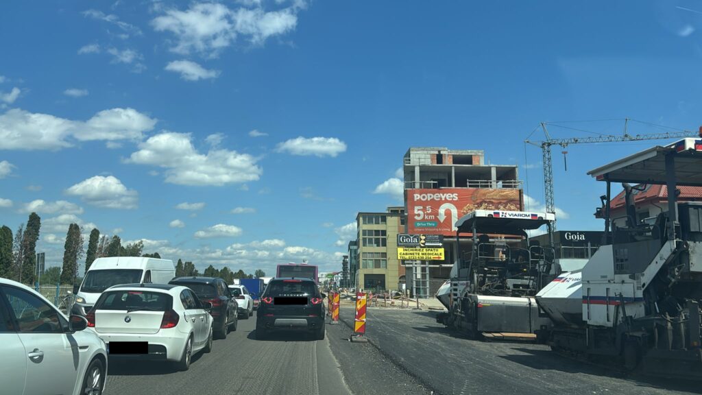 trafic in santier largire DN1 floresti mai 2026