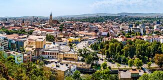 Aerial,Panoramic,View,Of,Cluj,Napoca,City,In,Transylvania,,Romania.