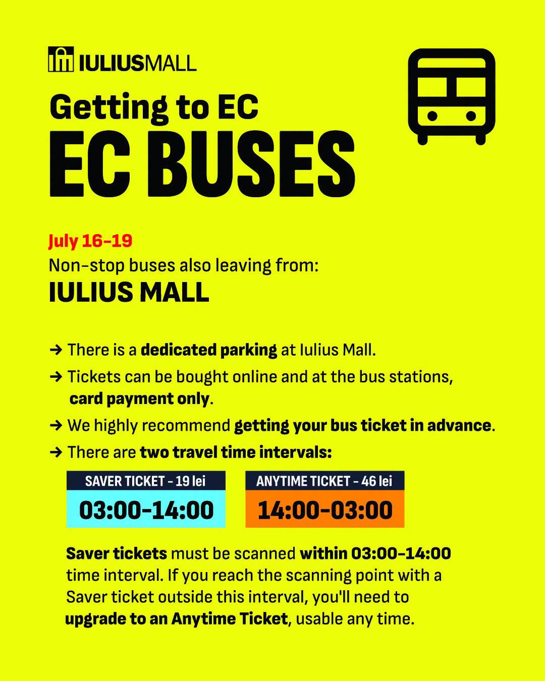 Iulius Mall Cluj, Electric Castle, transport electric castle
