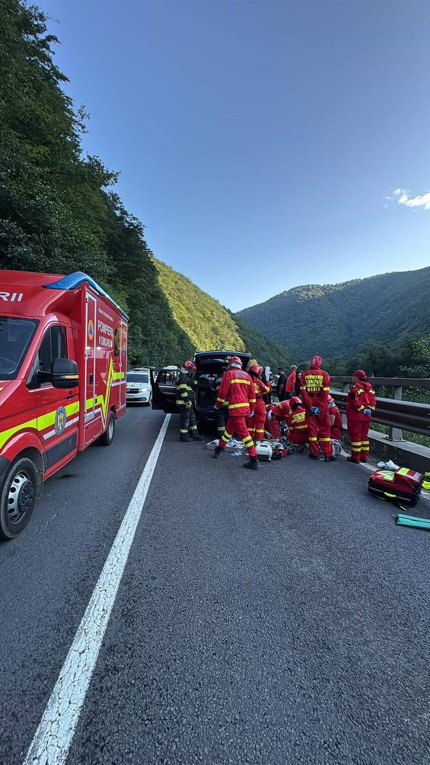 accident valea oltului bolovan pica pe masina