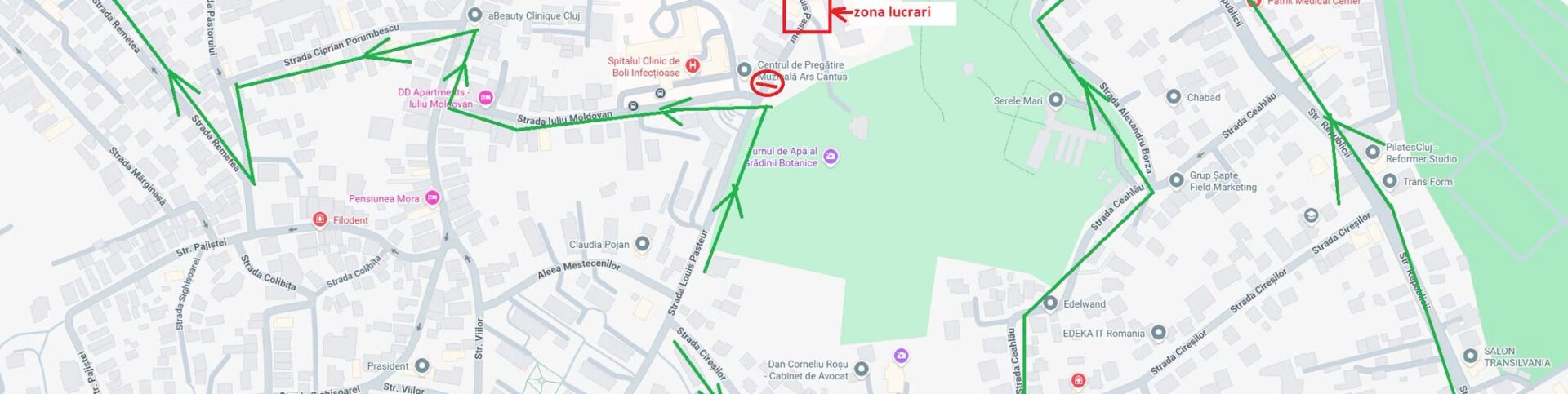 pasteur cluj harta stiri priamria