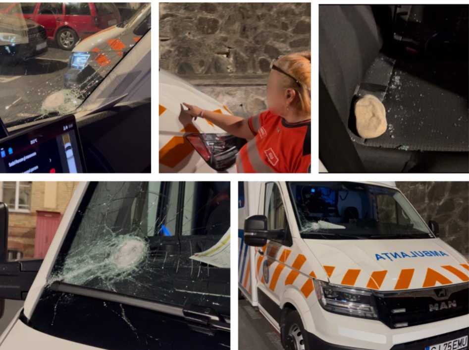 ambulanta atacata in comuna recea cristur cluj