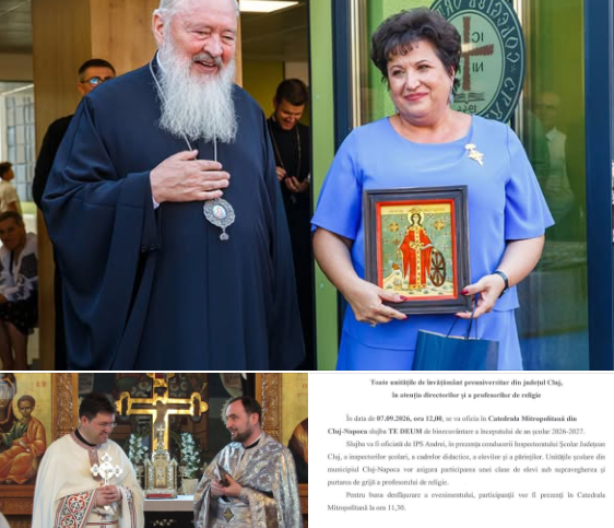 mitropolitul andrei andreicut si sefa ISj Cluj marinela marc